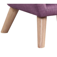 Binie Kids Chair w Wood Angled Legs, Pink Purple Button Tufted Linen -BM335488