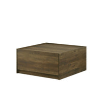 Trav Square Coffee Table, 2 Drawer, Raised Lip Tray Top, Brown 32 Inch -BM335494