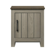 Nena End Table with Cabinet Door, Brown Wood Top, Oak Gray 22 Inch -BM335497