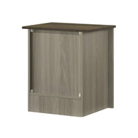 Nena End Table with Cabinet Door, Brown Wood Top, Oak Gray 22 Inch -BM335497