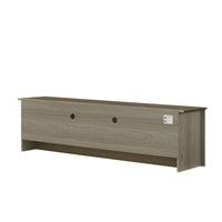 Nena TV Stand Cabinet, 2 Cabinet Doors, Brown Wood Top, Oak Gray -BM335499