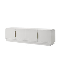 Penny TV Stand Media Cabinet, Adjustable Shelves, 4 Doors, White Wood -BM335503