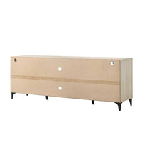 Evans TV Stand Media Cabinet, 4 Doors and Adjustable Shelf, Oak Brown -BM335505