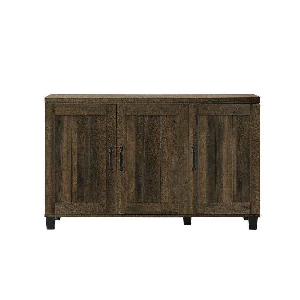 Elia Shoe Cabinet with 3 Doors and 6 Shelves, Dusty Oak Brown 45 Inch -BM335506