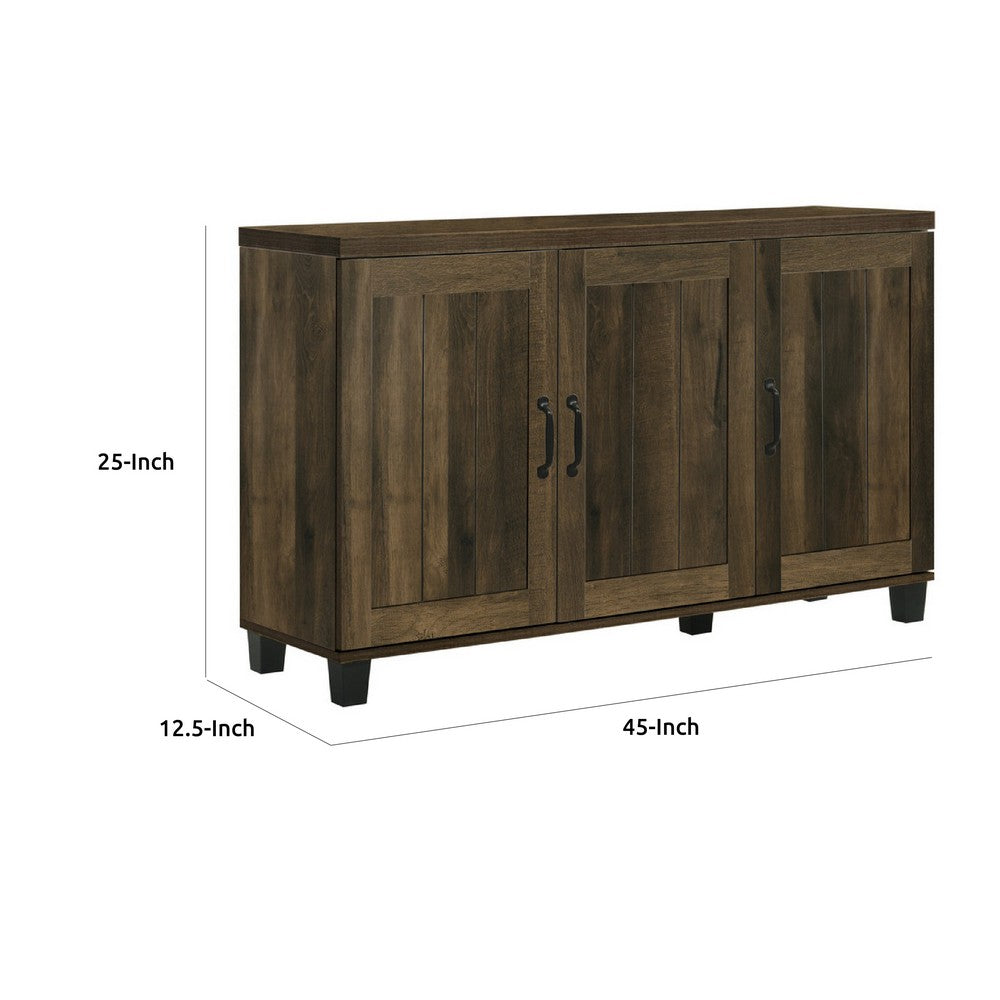 Elia Shoe Cabinet with 3 Doors and 6 Shelves, Dusty Oak Brown 45 Inch -BM335506