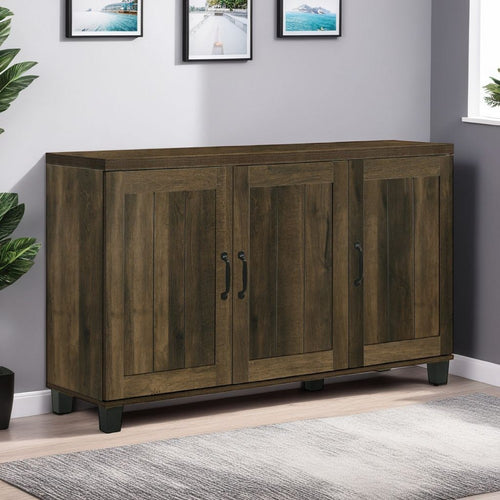 Elia Shoe Cabinet with 3 Doors and 6 Shelves, Dusty Oak Brown 45 Inch -BM335506