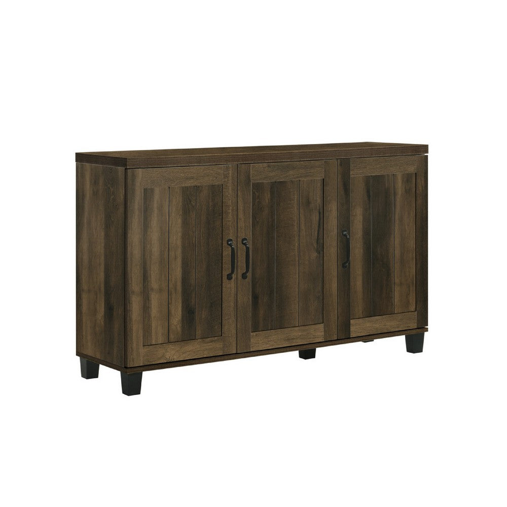 Elia Shoe Cabinet with 3 Doors and 6 Shelves, Dusty Oak Brown 45 Inch -BM335506