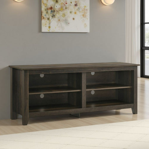 Trove TV Stand Media Cabinet w Open Shelves, Dusty Oak Brown 58 Inch -BM335507
