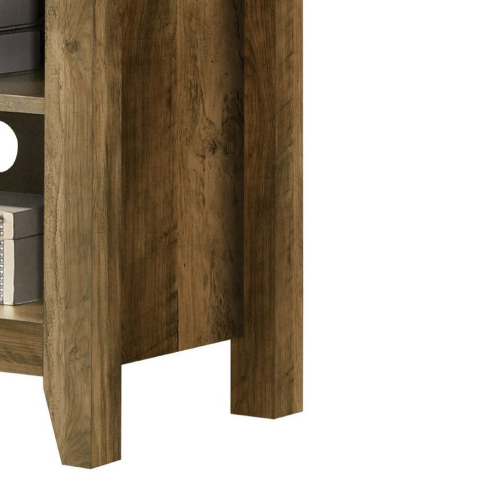 Nitto TV Stand Media Cabinet, Adjustable Shelves, Oak Brown 70 Inch -BM335521