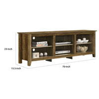 Nitto TV Stand Media Cabinet, Adjustable Shelves, Oak Brown 70 Inch -BM335521