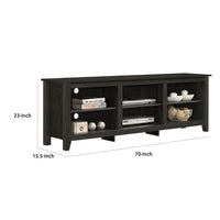 Nitto TV Stand Media Cabinet, Adjustable Open Shelf, Dark Gray 70 Inch -BM335522