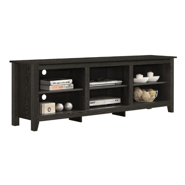 Nitto TV Stand Media Cabinet, Adjustable Open Shelf, Dark Gray 70 Inch -BM335522