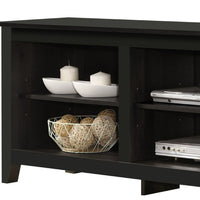 Nitto TV Stand Media Cabinet, Adjustable Shelves, Black Wood 70 Inch -BM335523
