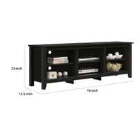 Nitto TV Stand Media Cabinet, Adjustable Shelves, Black Wood 70 Inch -BM335523