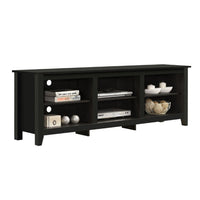Nitto TV Stand Media Cabinet, Adjustable Shelves, Black Wood 70 Inch -BM335523