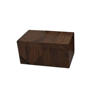 Decorative Storage Box Set of 2, Line Pattern, Modern Brown Wood -BM335554