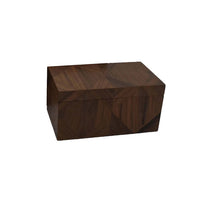 Decorative Storage Box Set of 2, Line Pattern, Modern Brown Wood -BM335554