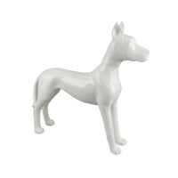Modern Tabletop Decor Dog Figurine, 16 Inch Glossy White Ceramic -BM335557
