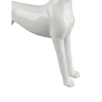 Modern Tabletop Decor Dog Figurine, 16 Inch Glossy White Ceramic -BM335557