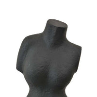 Decorative Abstract Female Torso Sculpture, Matte Black Resin 16 Inch -BM335573