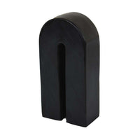 Modern Decorative Arch Sculpture in Matte Black Solid Marble, 8 Inch -BM335575
