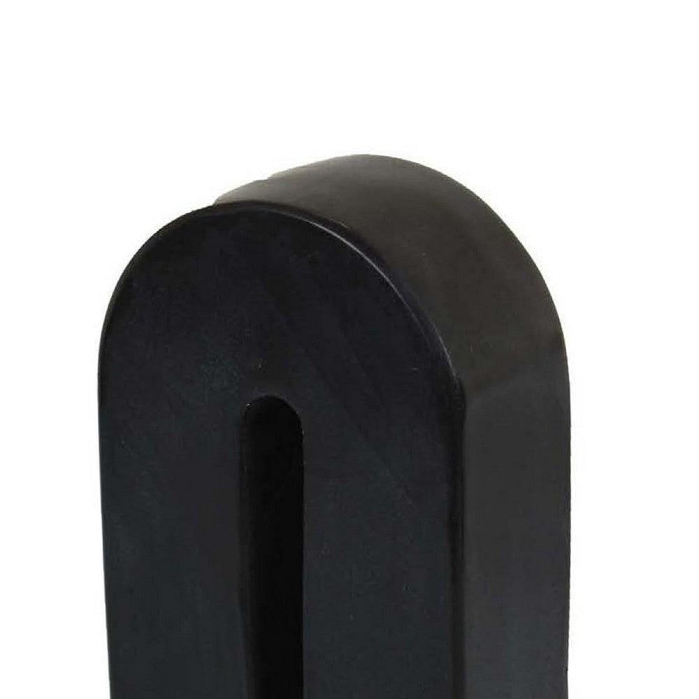 Modern Decorative Arch Sculpture in Matte Black Solid Marble, 8 Inch -BM335575