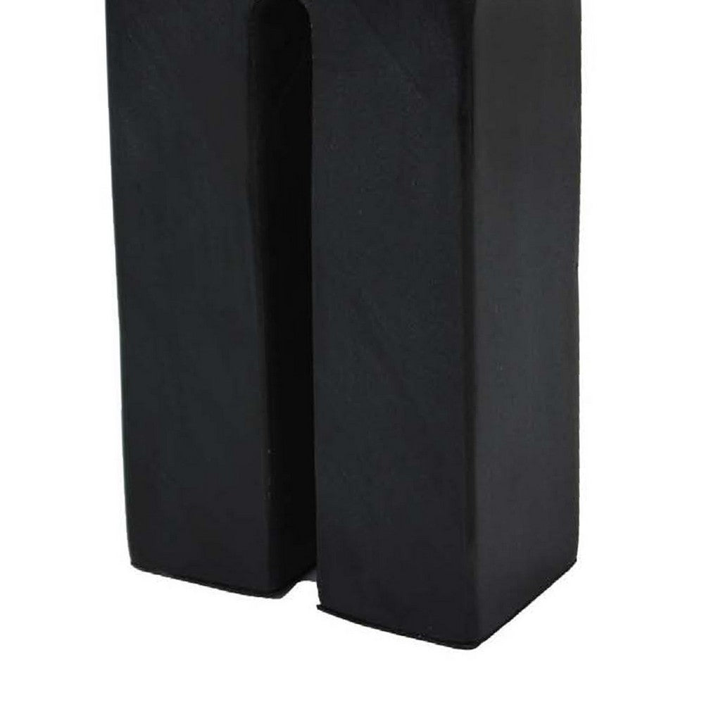Modern Decorative Arch Sculpture in Matte Black Solid Marble, 8 Inch -BM335575