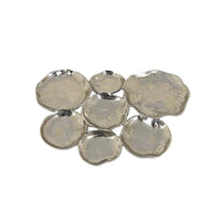 Joey 7pc Abstract Decorative Bowl Set, Shining Silver Metal 21 Inch -BM335576
