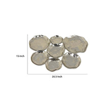 Joey 7pc Abstract Decorative Bowl Set, Shining Silver Metal 21 Inch -BM335576