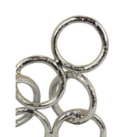 Abstract Interlinked Ring Sculpture w Black Base, 15 Inch Silver Metal -BM335577