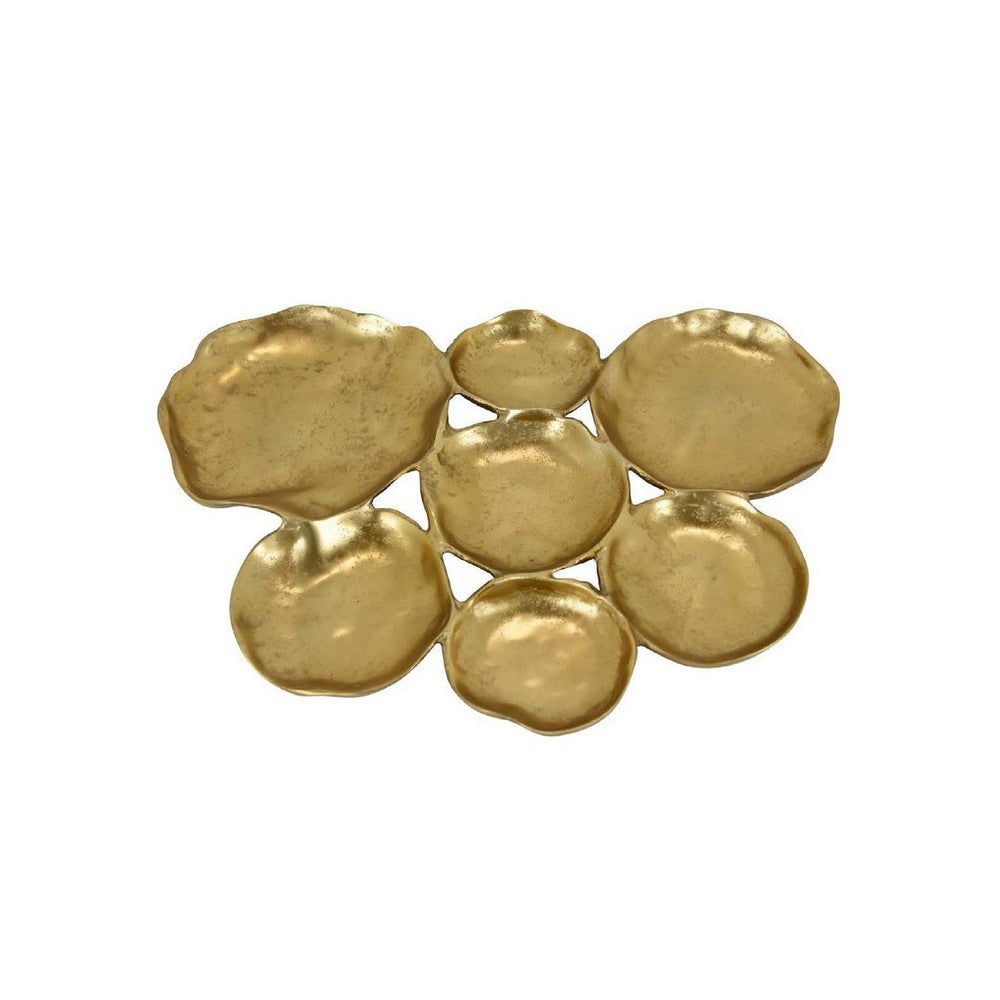 Joey 7pc Abstract Decorative Bowl Set, Shining Gold Metal 21 Inch -BM335580
