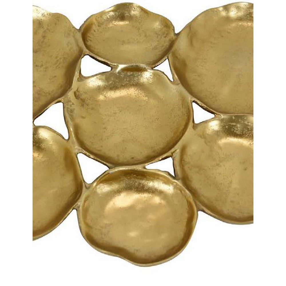 Joey 7pc Abstract Decorative Bowl Set, Shining Gold Metal 21 Inch -BM335580