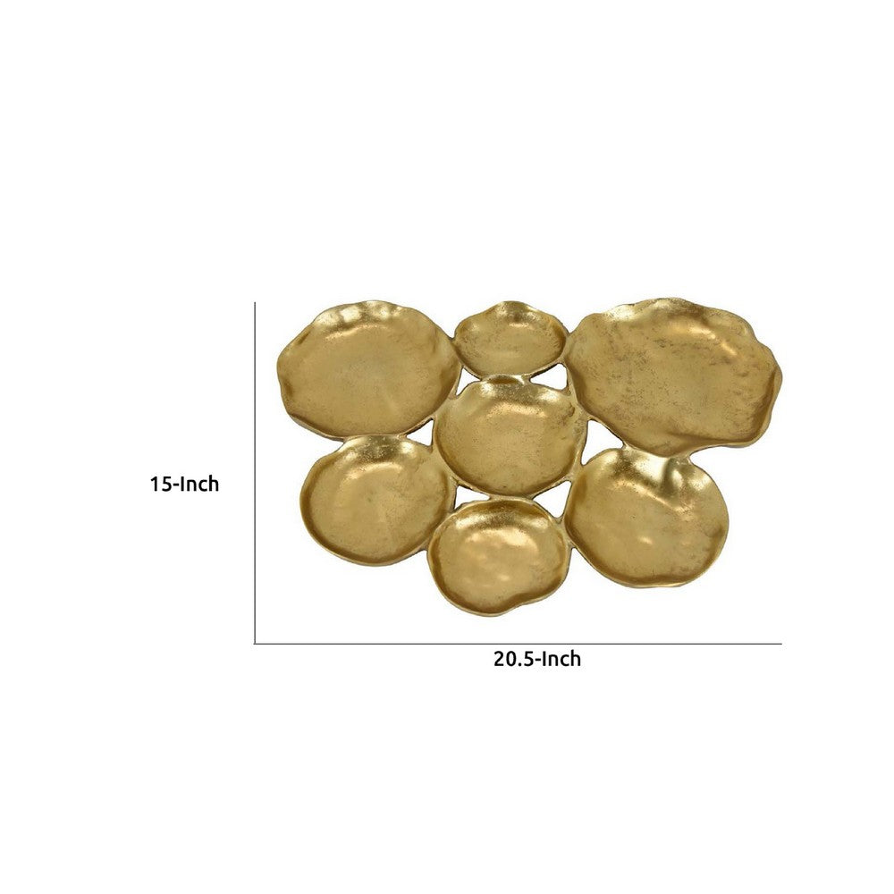 Joey 7pc Abstract Decorative Bowl Set, Shining Gold Metal 21 Inch -BM335580