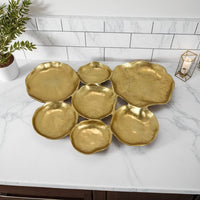 Joey 7pc Abstract Decorative Bowl Set, Shining Gold Metal 21 Inch -BM335580