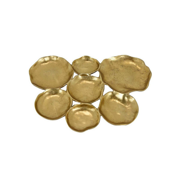 Joey 7pc Abstract Decorative Bowl Set, Shining Gold Metal 21 Inch -BM335580