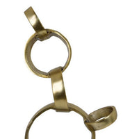 Lo Abstract Interlinked Ring Sculpture, Solid Black Base, Gold Metal -BM335582