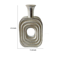 Peny Decorative Flower Vase, 22 Inch, Narrow Neck, Silver Resin Base -BM335588