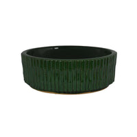 Limy Large Accessory Bowl, 14 Inch Textured, Dark Green Glazed Ceramic -BM335590