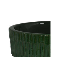Limy Large Accessory Bowl, 14 Inch Textured, Dark Green Glazed Ceramic -BM335590