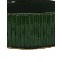 Limy Large Accessory Bowl, 14 Inch Textured, Dark Green Glazed Ceramic -BM335590