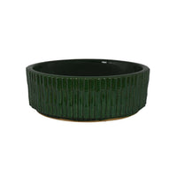 Limy Large Accessory Bowl, 14 Inch Textured, Dark Green Glazed Ceramic -BM335590
