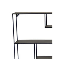 Ryl Storage Wall Rack, 30 Inch Asymmetry Open Shelves, Black Metal -BM335592