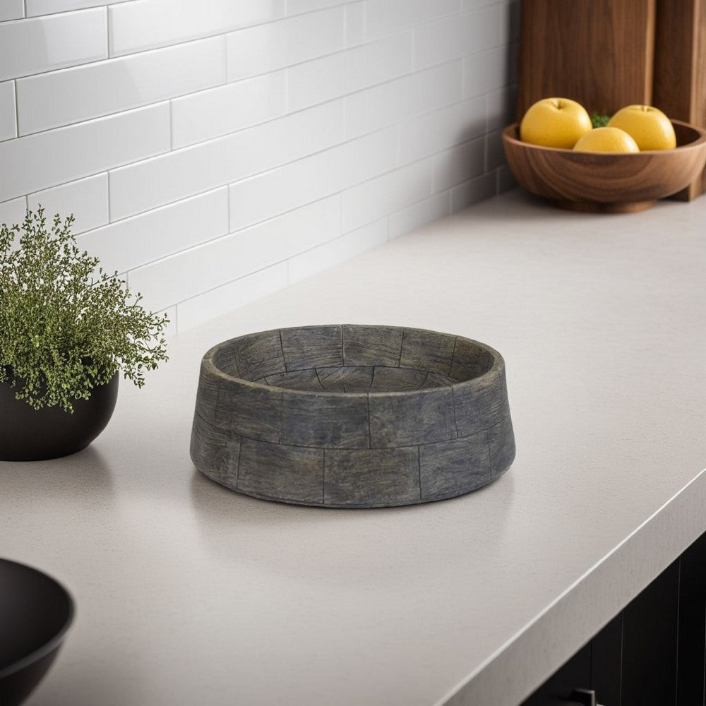 Rimy Large Accessory Bowl, 14 Inch Charcoal Black and Gray Resin -BM335596