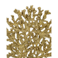 Corz Decorative Coral Sculpture Statuette, 16 Inch Black Gold Resin -BM335597