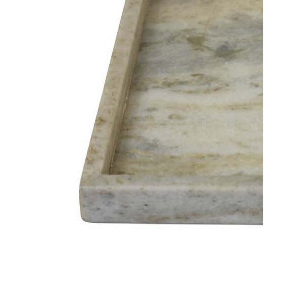 Tro Decorative Accessory Tray, 10 Inch Square Light Gray Marble Veined -BM335600