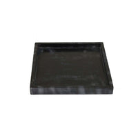 Tro Square Tray, 10 Inch, Raised Edges, Black Tonal Veined Marble  -BM335602