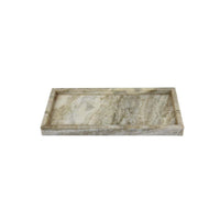 Honx Foyer Accessory Tray, Raised Lip Edges, 14 Inch Beige Marble -BM335603