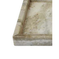 Honx Foyer Accessory Tray, Raised Lip Edges, 14 Inch Beige Marble -BM335603