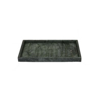 Honx Foyer Accessory Tray, Raised Lip Edges, 14 Inch Dark Green Marble -BM335604