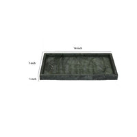 Honx Foyer Accessory Tray, Raised Lip Edges, 14 Inch Dark Green Marble -BM335604